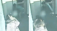 男子对流浪汉施暴监控曝光
